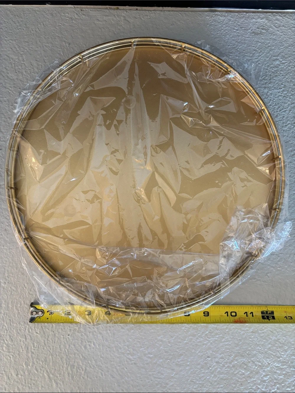 Gold Metal Lazy Susan Serving Tray - Decorative Round Home Kitchen Tray